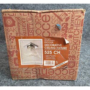 Decorative Indoor Ceiling Light Fixture 525CH Clear Ribbed Glass Chrome Lamp